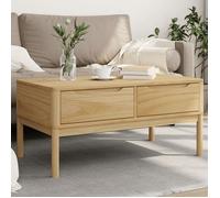 vidaXL Table basse FLORO cire marron bois massif de pin 99×55,5×45 cm Marron G
