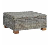 vidaXL Table Basse GENDT Rotin Naturel Gris Kubu 67 x 60 x 30 cm, Table Basse, Salon, Jardin et terrasse, Meuble en rotin, Cadre en Acajou, Pratique et élégant