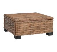 vidaXL Table Basse GENDT Rotin Naturel Naturel 67 x 60 x 30 cm, Table Basse, Salon, Jardin et terrasse, Meuble en rotin, Cadre en Acajou, Pratique et élégant
