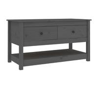 Vidaxl Table Basse Gris 102x49x55 Cm Bois Massif De Pin Marron