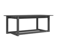 Vidaxl Table Basse Gris 110x55x45 Cm Bois Massif De Pin Marron