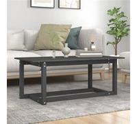 Vidaxl Table Basse Gris 110x55x45 Cm Bois Massif De Pin Marron
