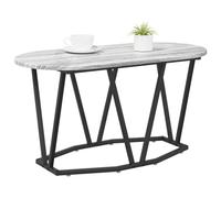 vidaXL Table basse Grey Sonoma ovale en bois d'ingénierie, métal noir