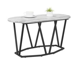 vidaXL Table basse Gris 80 x 40 x 40.5 cm Bois d'ingénierie et métal | Elle a une forme ovale stylée qui s'intègre super bien dans un décor simple, Faite en bois d'ingénierie et en métal,