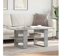 vidaXL Table basse gris béton 102x55x42 cm bois d'ingénierie, table latérale, table de salon, table d'accent, bout de 823265