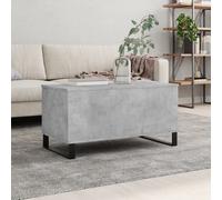 vidaXL Table basse relevable – Bout de canapé avec rangement – Bois d'ingénierie Gris béton