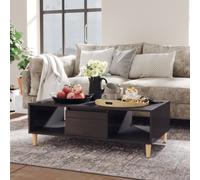 Table Basse, Table d'Appoint, Bout de Canapé, Meuble de Rangement Salle de Séjour Salon, Scandinave, Gris Brillant Bois d'Ingénierie
