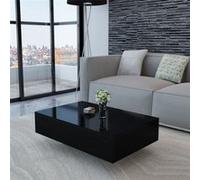 vidaXL Table basse Haute brillance Noir Noir G