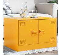 vidaXL Table basse Jaune moutarde 67x50x44 cm acier, table d'appoint, table de salon, table à thé, bout de canapé, table 841730