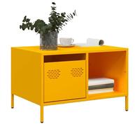 vidaXL Table basse jaune moutarde 68,5x50x43,5 cm acier laminé à froid 851283