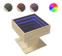 vidaXL Table basse LED Chêne Sonoma 50x50x45 cm Matériau dérivé du bois