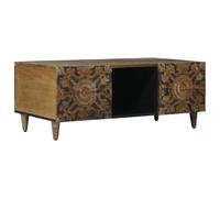 vidaXL Table Basse Marron 100 x 54 x 40 cm Bois de Mangue Massif, Salon, Rectangulaire, Moderne, Espaces Élégamment Conçus pour Confort, Fonctionnalité Ambiance Stylée à la Maison