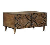 vidaXL Table Basse Marron 80 x 50 x 40 cm Bois de Mangue Massif, Table Basse Élégante, Rectangulaire en Bois, Accent Salon, Meuble en Mangue, Style Tendance