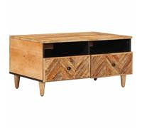 vidaXL Table Basse Marron 80 x 54 x 40 cm Bois de Mangue Massif, Table Basse Rectangulaire Moderne, Bel Espace en Bois, Parfaite pour Le Salon et la Décoration