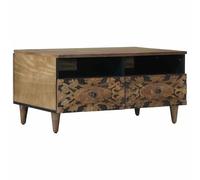 vidaXL Table Basse Marron 80 x 54 x 40 cm Bois de Mangue Massif, Table Basse rectangulaire Tendance, Moderne pour Salon, Gain de Place, Centrale Fonctionnelle intérieure