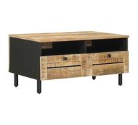 vidaXL Table Basse Marron et Noir 80 x 54 x 40 cm, Table Basse rectangulaire, Design Moderne, Bois Massif en Mangue, Touche déco, Usage intérieur