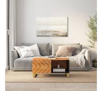 Table basse marron et noir 80x50x40 cm bois de massif manguier 356787