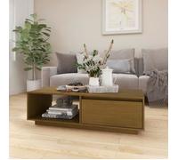 vidaXL Table basse Marron miel 110x50x33,5 cm Bois de pin massif