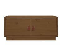 Vidaxl Table Basse Marron Miel 80x50x35 Cm Bois Massif De Pin Marron