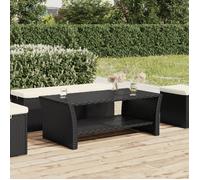 Table basse noir 100x50x40 cm résine tressée, table d'appoint, table centrale, table de téléphone, table de canapé, table à thé