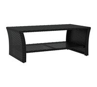 vidaXL Table Basse Noir 100x50x40 cm résine tressée, Table d'appoint, Table Centrale, Table de téléphone, Table de canapé, Table à thé