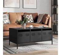 vidaXL Table basse noir 101,5x50x43,5 cm acier laminé à froid
