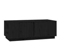 Vidaxl Table Basse Noir 110x50x40 Cm Bois Massif De Pin Marron