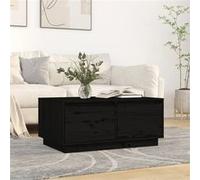 Table basse Noir 80x50x35 cm Bois massif de pin814443
