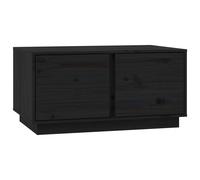 Vidaxl Table Basse Noir 80x50x40 Cm Bois Massif De Pin Marron