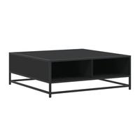 vidaXL Table Basse Noir 80x80x30 cm Bois d'ingénierie et métal, Table d'appoint, Table de Salon, Table latérale, Bout de canapé, Table Centrale