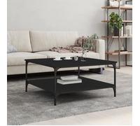 vidaXL Table basse noir 80x80x40 cm bois d'ingénierie 832838