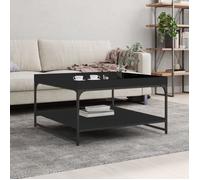 vidaXL Table basse noir 80x80x45 cm bois d'ingénierie et fer 832813