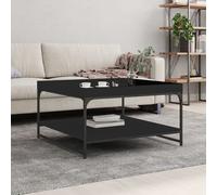 vidaXL Table basse noir 80x80x45 cm bois d'ingénierie et fer 832813