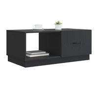 vidaXL Table Basse Noir 90 x 50 x 37 cm Bois d'ingénierie, Table Basse rectangulaire Moderne pour Salon, Design Vintage, Rangement Pratique, Surface Fonctionnelle