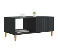 vidaXL Table Basse Noir 90 x 50 x 40 cm Bois d'ingénierie, Table Basse Rectangulaire Vintage Élégante, Grand Espace de Rangement, Pièce Maîtresse Fonctionnelle, Mobilier de Salon, Utilité Élégante