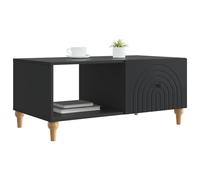vidaXL Table Basse Noir 90 x 50 x 40 cm Bois d'ingénierie, Table de Salon, mobilier Polyvalent, Design Vintage rectangulaire, Grand Rangement, pièce maîtresse Moderne pour la déco