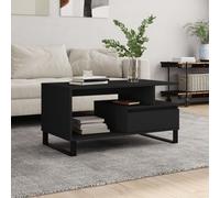 Vidaxl Table Basse Noir 90x49x45 Cm Bois D'ingénierie Marron
