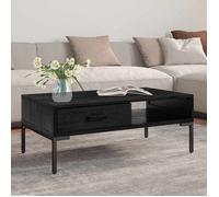 vidaXL Table basse Noir 90x50x35 cm Bois de pin massif 349930