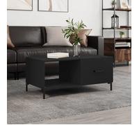 vidaXL Table basse noir 90x50x40 cm bois d'ingénierie 829213