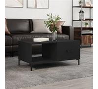 Vidaxl Table Basse Noir 90x50x40 Cm Bois D'ingénierie Marron