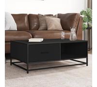 vidaXL Table basse noire 90x57x35 cm Bois composite et métal