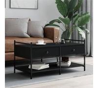Vidaxl Table Basse Noir 99x50x50 Cm Bois D'ingénierie Marron