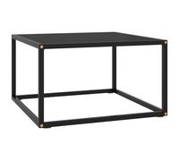 Vidaxl Table Basse Noir Avec Verre Noir 60x60x35 Cm Noir