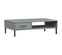 vidaXL Table basse OSLO avec pieds métalliques Gris Pin massif