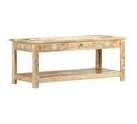 Vidaxl Table Basse Peinte À Main 110x50x45 Cm Bois De Manguier Massif Marron