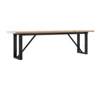 vidaXL Table basse piètement en O 160x40x45,5 cm pin massif acier