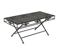 vidaXL Table basse pliante Style vintage Métal 100 x 50 x 45 cm Noir