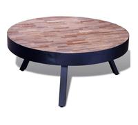 vidaXL Table basse ronde Bois de teck recyclé