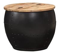 vidaXL Table basse ronde 53 x 43 cm – Bois de manguier massif