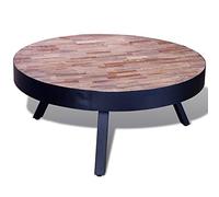 vidaXL Table basse ronde Bois de teck recyclé
